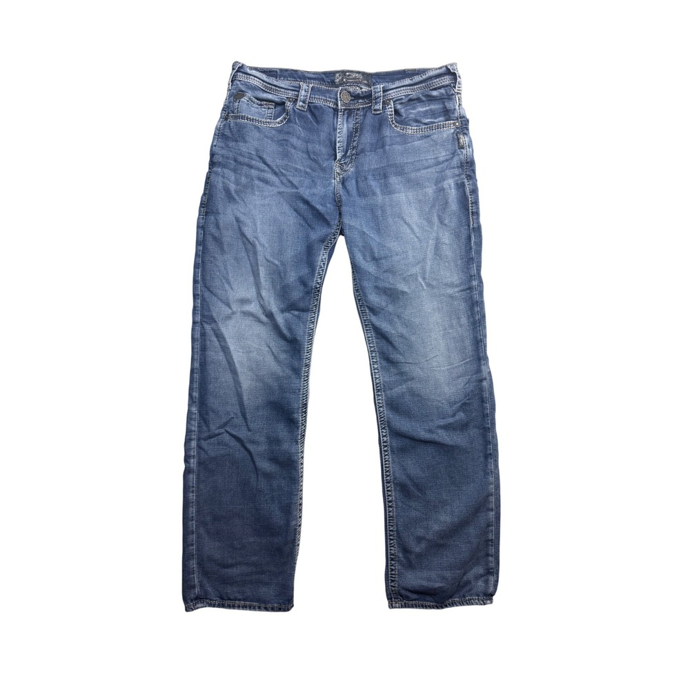 Silver Jeans Co Grayson Mens 36x34 Blue Straight Leg Denim M33314SWK360